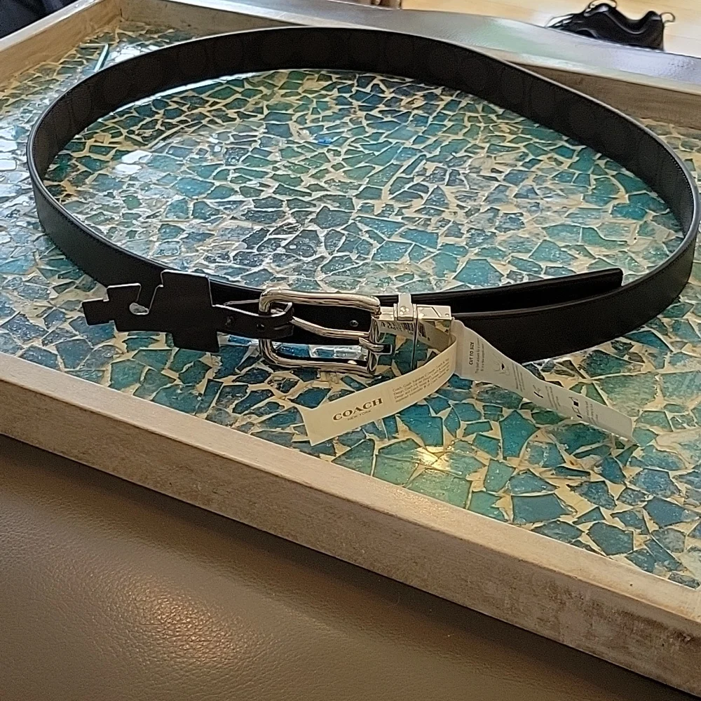 Coach Leather Harness Signature Reversible Cut To Size Belt